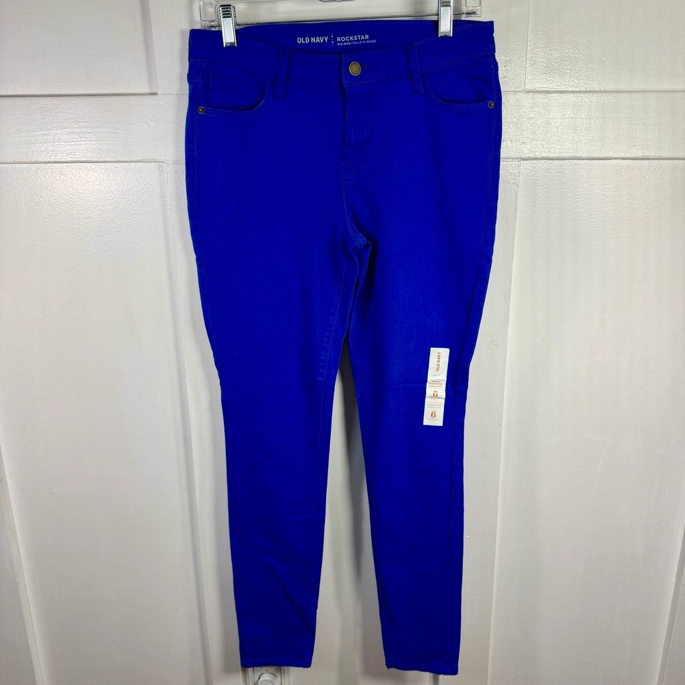 Old‎ Navy Rockstar Mid Rise Super Skinny Jeans Blue Size 6 Regular NWT